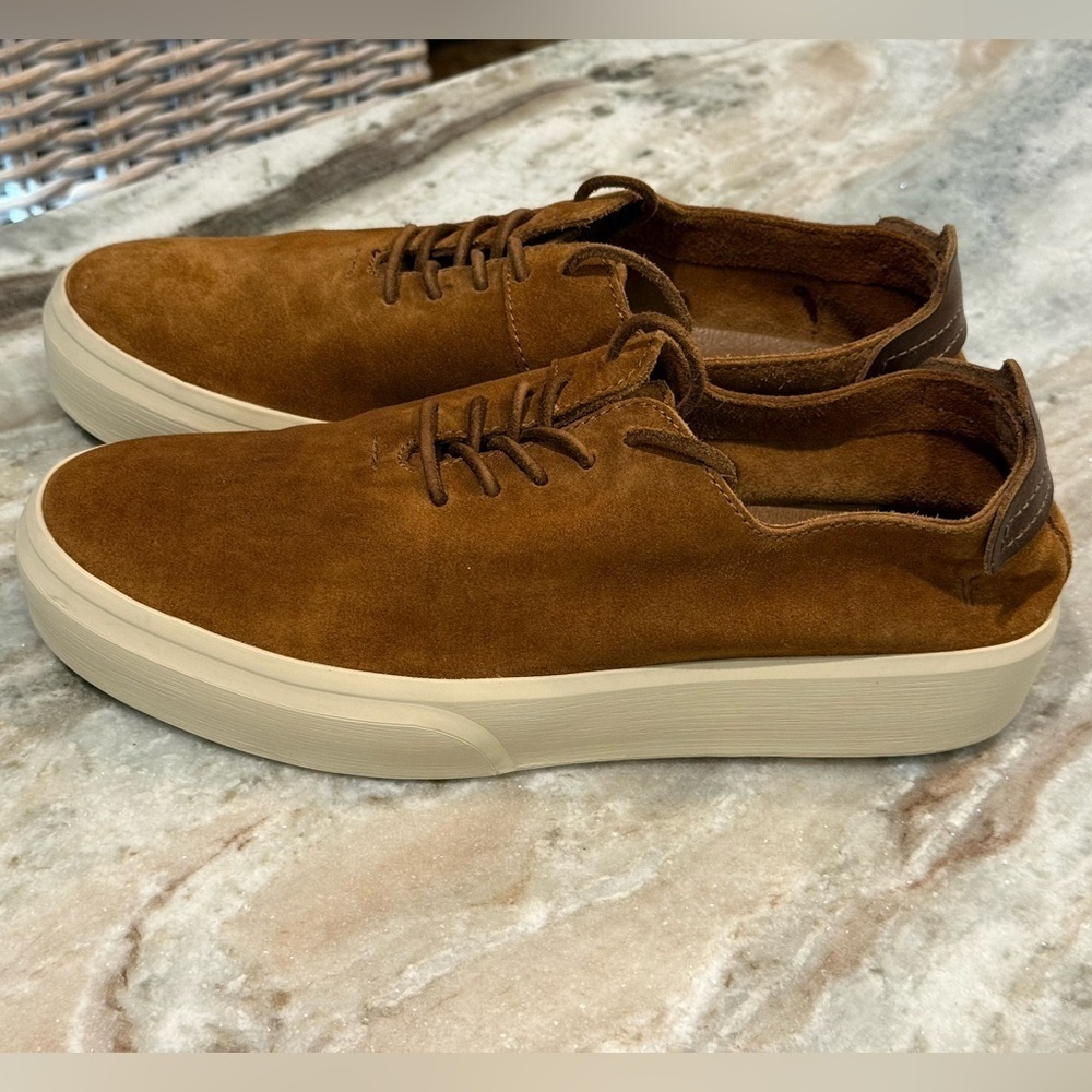 Men’s FRYE Beacon brown suede leather lace up sneakers- Size 9.5 - Picture 5 of 9